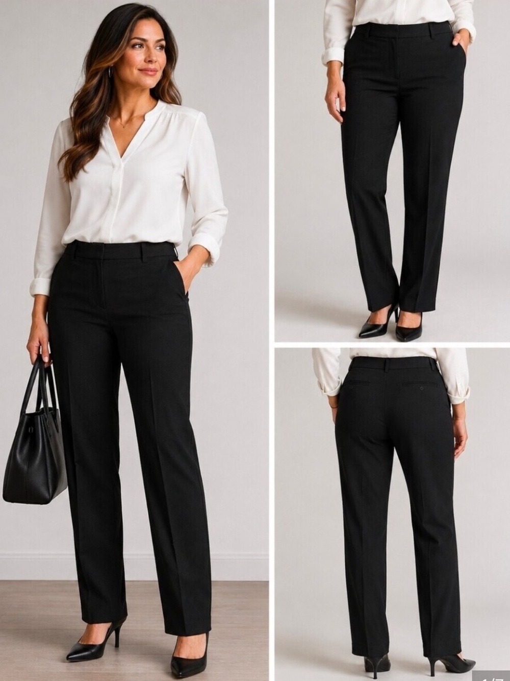 Calvin Klein Women’s Deep Black Classic Fit Dress Pants - Straight Leg Size 14